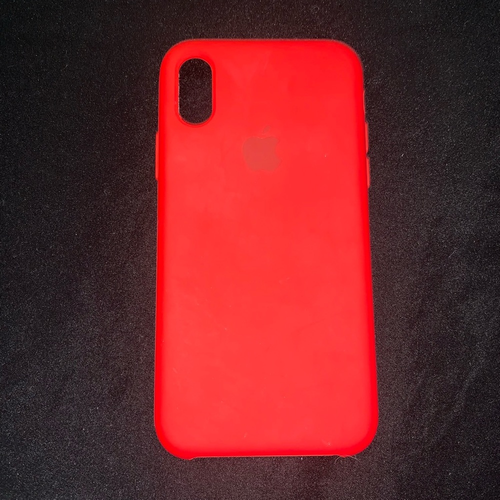 Red Apple silicone iPhone X case
